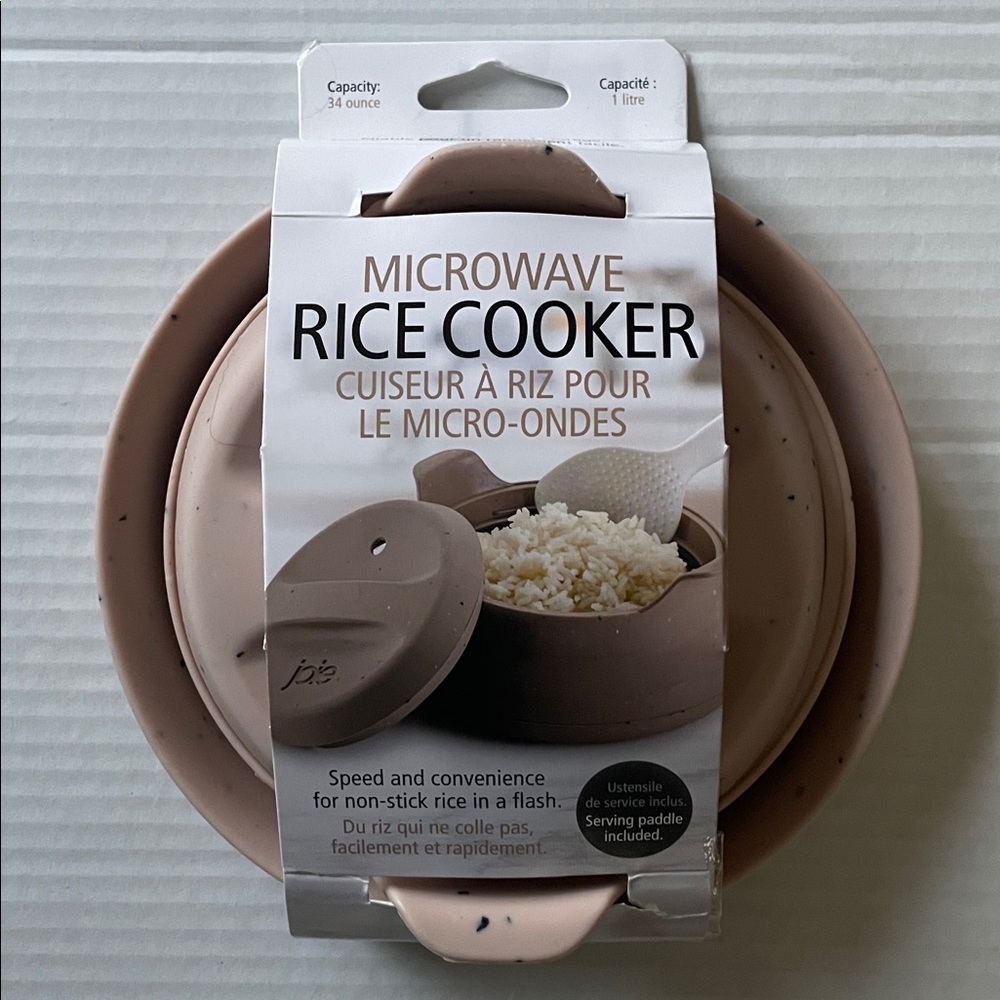 Joie Microwave Rice Cooker Blush Silicone Lid with Speckles